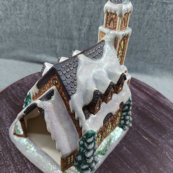 Stone Hill Chapel  Thomas Kinkade Collectible Ceramic Holiday Village Miniature - Picture 9 of 14